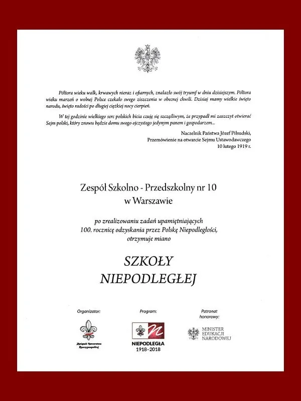 szkoła niepodległej 1